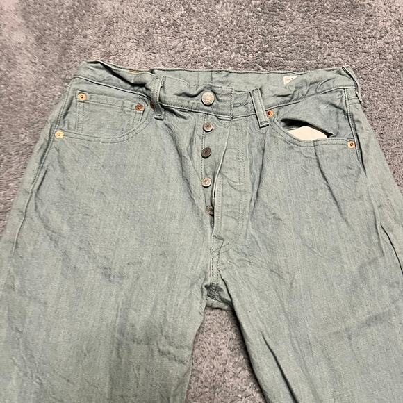 Levi’s 501 Jeans Mens 34 X30 Green Button Fly Straight Pants - Picture 2 of 11